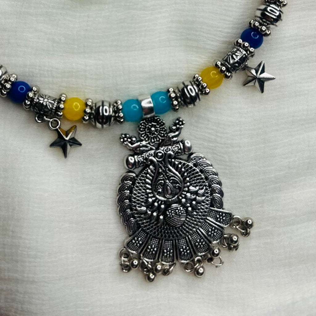 Oxidized Silver Navratri Special Choker Necklace Set