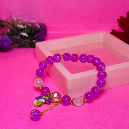 Whimsical Pink Dangle Charm Bracelet